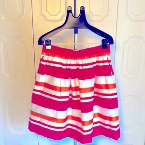 NWOT Women’s Lord and Taylor Pink White and Orange Knee Length Skirt Size 8